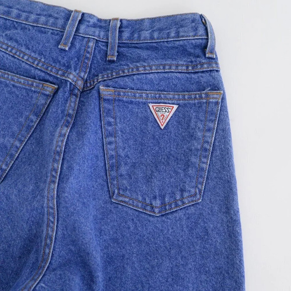Vintage 80s Guess Jeans Blue High Waisted Straight Leg Mom Jeans 28 - Picture 13 of 14